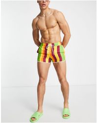 Reclaimed (vintage) Inspired Retro Swim Shorts - Multicolour