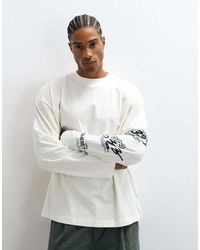 ASOS - Oversize Long Sleeve T-shirt With Arm Graphic - Lyst