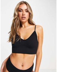 ONLY - Geribbelde Naadloze Bralette Met Bandjes - Lyst