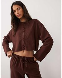 ASOS - Linen Blend Mandarin Style Blouse Co Ord - Lyst