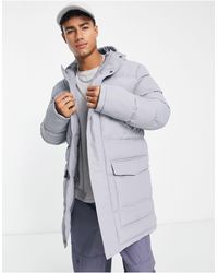 French Connection - Longline Padded Parka With Hood - Lyst