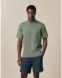 ASOS - Essential Knitted Cotton Blend Zip Polo - Lyst