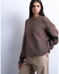 TOPSHOP - – ultimate – flauschiger strickpullover aus wollmix - Lyst