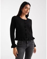 ONLY - Frill Detail Button Cardigan - Lyst