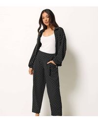 PixieGirl - Petite Polka Dot Barrel Leg Trousers - Lyst