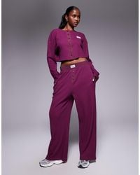 ASOS - Weekend Collective Waffle Wide Leg Trackies With Nylon Detail - Lyst