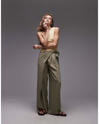 ASOS - Broek Van Lyocell Met Overslag Aan De Voorkant - Lyst