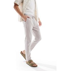 French Connection - French Connection Drawstring Linen Trousers - Lyst