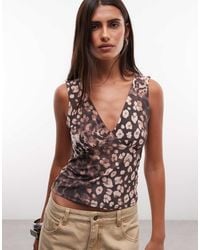 Reclaimed Vintage - V-neck Jersey Top-multi - Lyst
