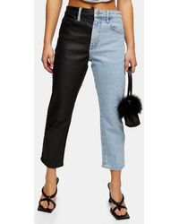 Denim Split Hem Straight Leg Jeans 