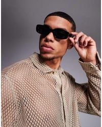 ASOS - Chunky Rechthoekige Zonnebril - Lyst