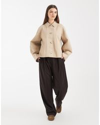 ASOS - Short Trench Coat With Pleat Detail - Lyst