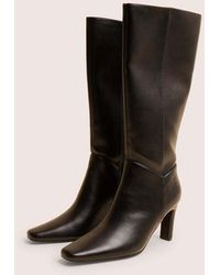 Public Desire - Pose Pu Zip Up Knee High Slim Block Heeled Boots - Lyst