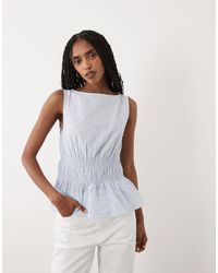 ARKET - Cotton Rich Shirred Bodice Top - Lyst