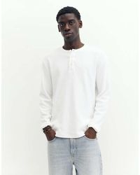 Pull&Bear - Henley Waffle-knit Long Sleeve T-shirt - Lyst