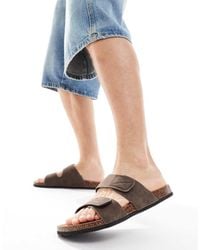 Threadbare - Faux Suede Two Strap Sandals - Lyst