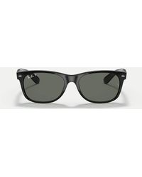 Ray-Ban - Gafas De Sol Negras Clásicas Con Montura Cuadrada Y Lentes Verdes Polarizadas New Wayfarer De - Lyst