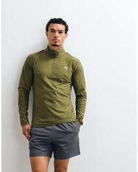 New Balance - Top Con Cremallera De 1/4 Y Efecto Space Dye En-Verde - Lyst