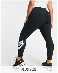 Nike - Plus - leggings alla caviglia con logo neri - Lyst