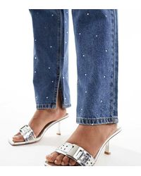 SIMMI - Simmi London Wide Fit Bexley Mid Heeled Mules With Eyelet Buckle Detail - Lyst