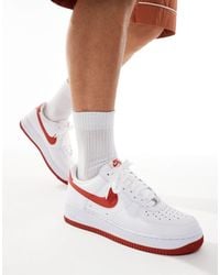 Air Force 1 Baskets a logo virgule rouge et semelle en gomme Nike pour homme en coloris Bleu Lyst