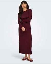 ONLY - Vestido Rojo Vino De - Lyst