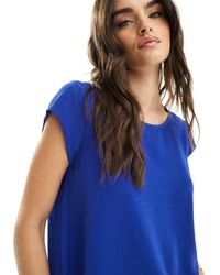 ONLY - Top A Maniche Corte Con Zip Sul Retro - Lyst