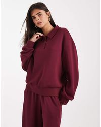 ASOS - Cupro Henley Sweatshirt - Lyst