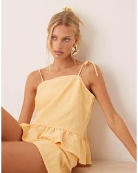 ASOS - Tailored Peplum Tie Strap Top Co-ord - Lyst