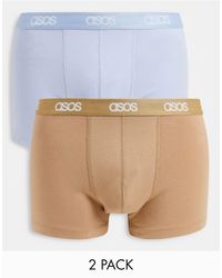 ASOS - 2 Pack Trunks With Self Waistbands - Lyst