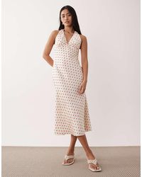Nia - La Brea Midaxi Halter Neck Dress - Lyst