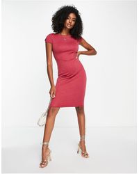 Closet - Puff Shoulder Pencil Dress With Bodice Detail - Lyst
