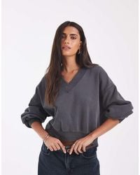 Levi's - Sudadera Vintage Con Cuello De Pico En Gris Oscuro - Lyst