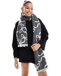 ASOS - – gewebter jacquard-schal mit abstraktem schleifenmotiv - Lyst