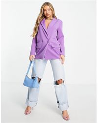 ASOS Structured Jersey Oversized Suit Blazer - Purple