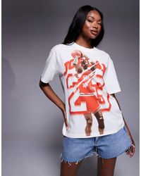 Nike - Camiseta Y Roja Con Estampado Gráfico 23 De -Blanco - Lyst