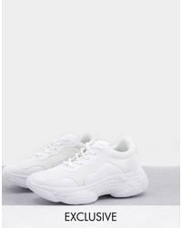 Missguided Chunky Sole Mesh Panel Sneakers - White