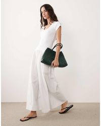 ASOS - Hybrid Dropped Waist Maxi Dress With Poplin Skirt - Lyst