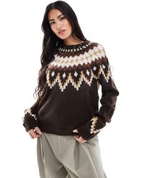 Threadbare - – pullover mit rundhalsausschnitt und indigenem muster - Lyst