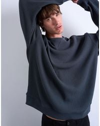 TOPMAN - – oversize-sweatshirt aus ottoman-stoff - Lyst