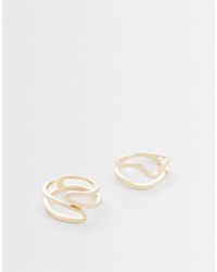ASOS - Pack Of 2 Rings With Wavey Wired Design - Lyst