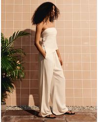 Bershka - – trägerloses oberteil aus leinenmix - Lyst