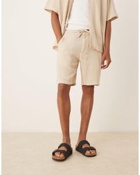 SELECTED - 100% Cotton Co-ord Textured Shorts - Lyst