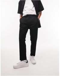 TOPMAN - Pantaloni skinny eleganti neri con fascia - Lyst