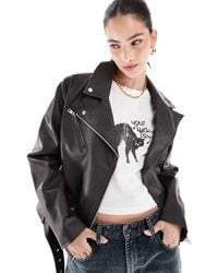 Cotton On - Cotton On Roman Faux Leather Biker Jacket - Lyst
