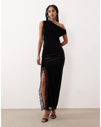 Gina Tricot - Co-Ord Velvet Maxi Skirt With Laces Side Split - Lyst