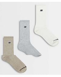 New Balance - Logo Patch Seasonal Crew Socks 3 Pack - Lyst