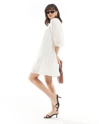 & Other Stories - Floaty Mini Dress With Bow Tie Detail And Tiered Hem - Lyst