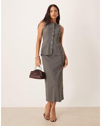 ASOS - Slash Neck Button Down Midi Dress - Lyst