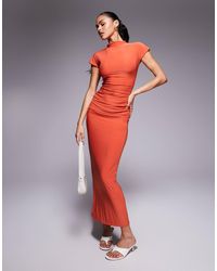 Kaiia - – exclusive – anschmiegsames, doppellagiges, hochgeschlossenes bodycon-maxikleid - Lyst